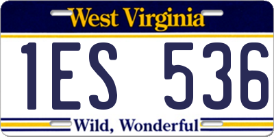 WV license plate 1ES536