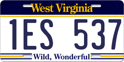 WV license plate 1ES537