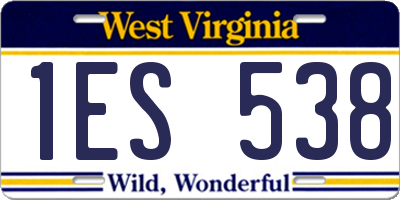 WV license plate 1ES538