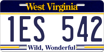 WV license plate 1ES542