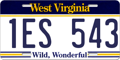 WV license plate 1ES543