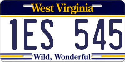 WV license plate 1ES545