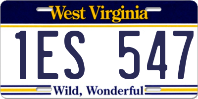 WV license plate 1ES547