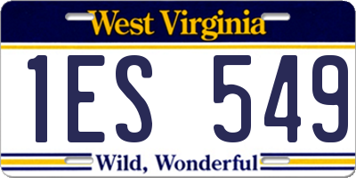 WV license plate 1ES549