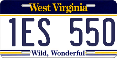 WV license plate 1ES550