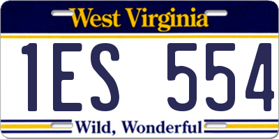WV license plate 1ES554