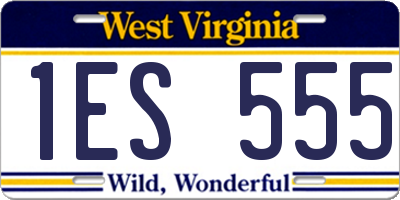 WV license plate 1ES555