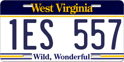 WV license plate 1ES557