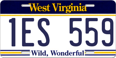 WV license plate 1ES559