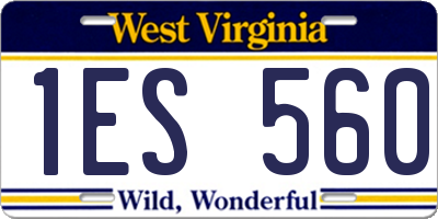 WV license plate 1ES560