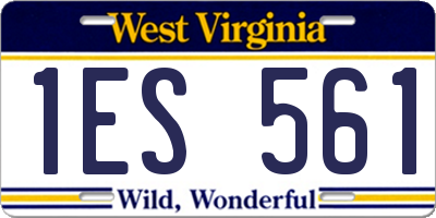 WV license plate 1ES561