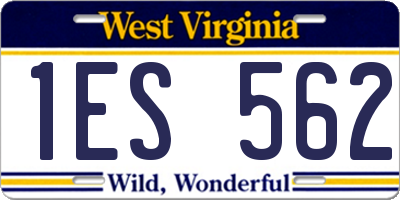 WV license plate 1ES562