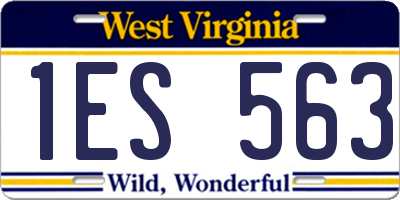 WV license plate 1ES563
