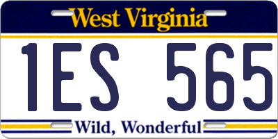 WV license plate 1ES565