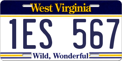 WV license plate 1ES567