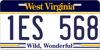 WV license plate 1ES568
