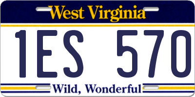 WV license plate 1ES570