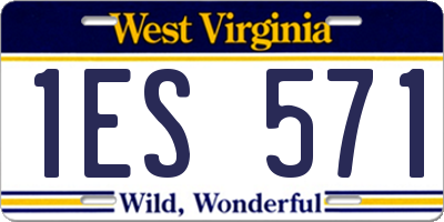 WV license plate 1ES571