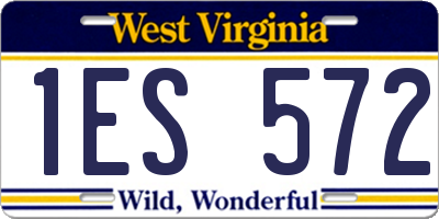 WV license plate 1ES572