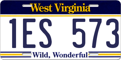 WV license plate 1ES573