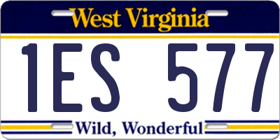 WV license plate 1ES577