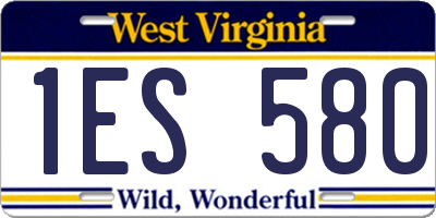 WV license plate 1ES580