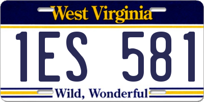 WV license plate 1ES581