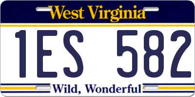 WV license plate 1ES582