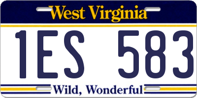 WV license plate 1ES583