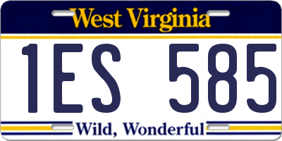 WV license plate 1ES585
