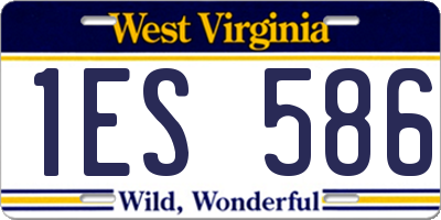 WV license plate 1ES586