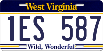 WV license plate 1ES587