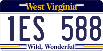 WV license plate 1ES588