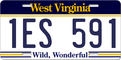 WV license plate 1ES591
