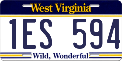 WV license plate 1ES594