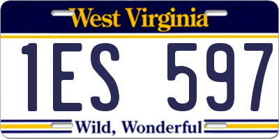 WV license plate 1ES597