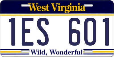 WV license plate 1ES601