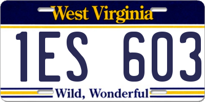 WV license plate 1ES603