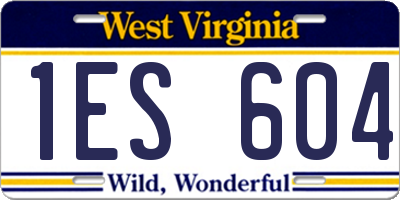WV license plate 1ES604