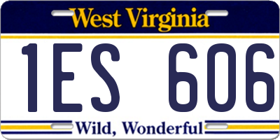 WV license plate 1ES606