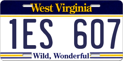 WV license plate 1ES607