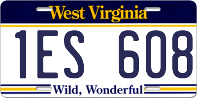 WV license plate 1ES608