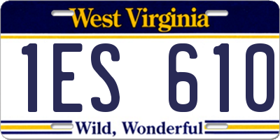 WV license plate 1ES610