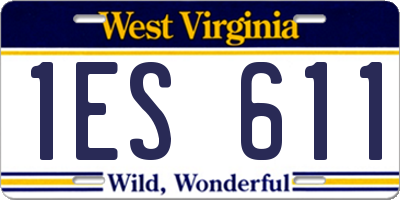 WV license plate 1ES611