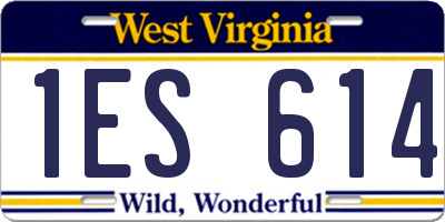 WV license plate 1ES614