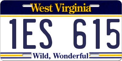 WV license plate 1ES615