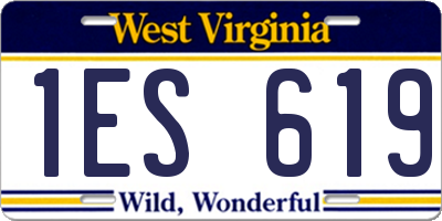 WV license plate 1ES619