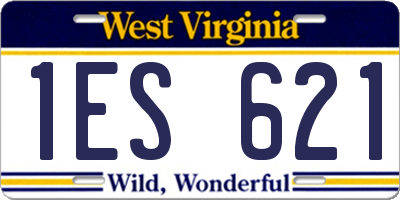WV license plate 1ES621