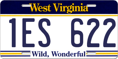 WV license plate 1ES622
