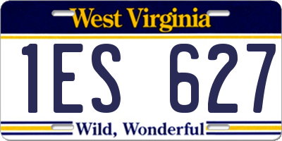 WV license plate 1ES627